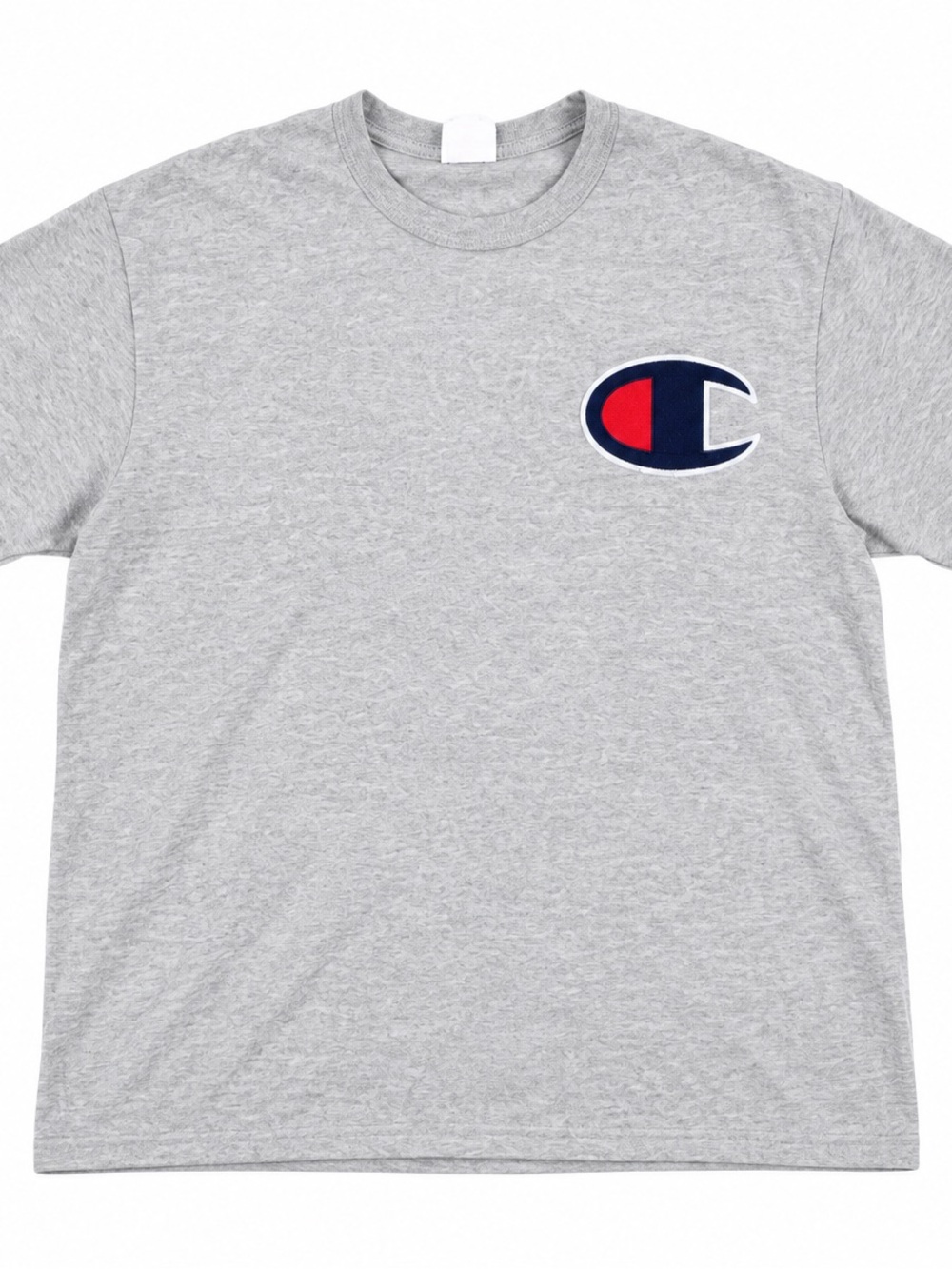 Champion Gray Short Sleeve Tee with Navy & Red Logo